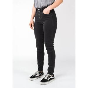 Pistola Aline Black High-Rise Button Fly Raw Hem Stretch Skinny Jeans Size 27